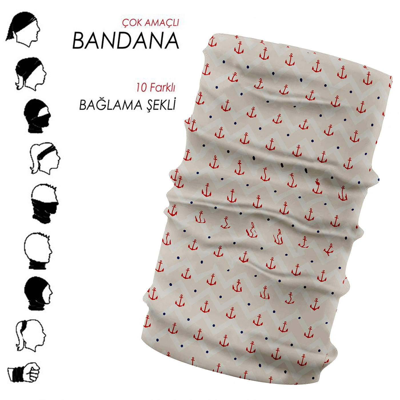 Çok Amaçlı Eşantiyon Bandana ve Saç Koruma