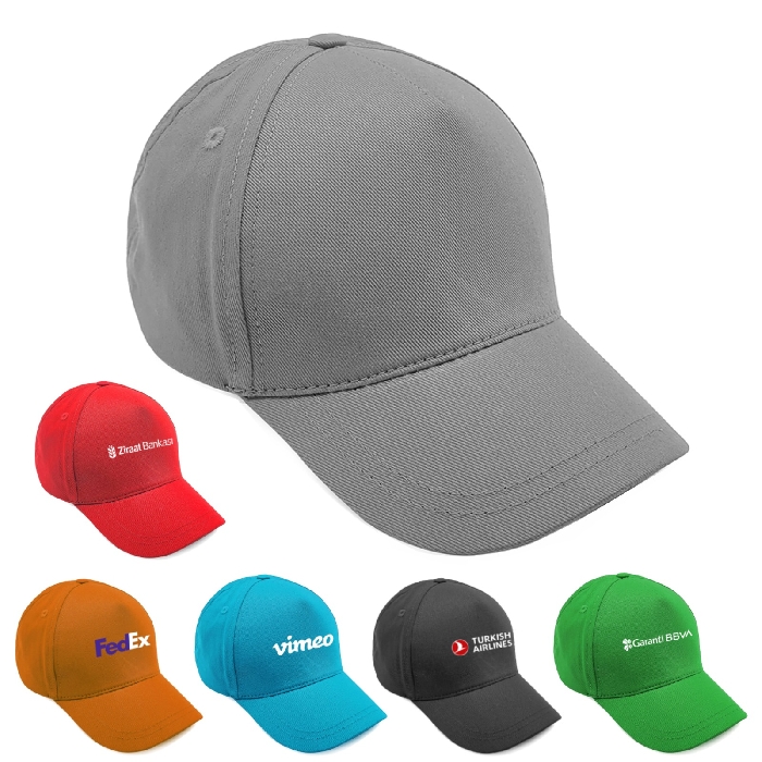 Promosyon Gri Renk Şapka (Pamuk Gabardin)